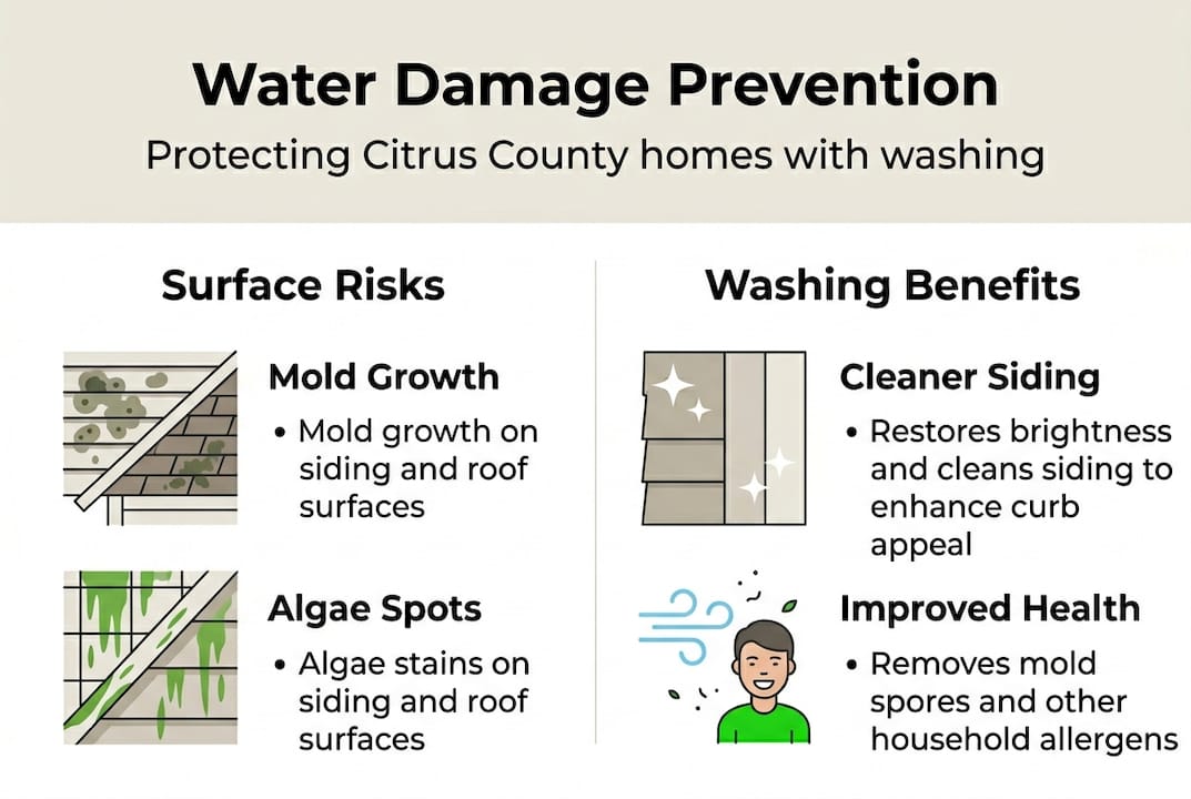 Infographic showing water damage prevention methods