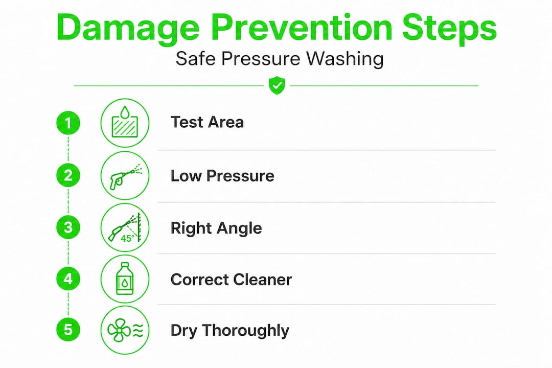 Infographic of pressure washing safety steps