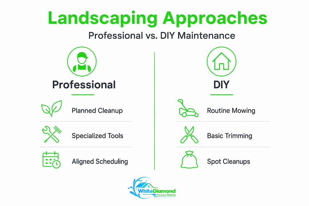 Infographic comparing professional and DIY landscaping