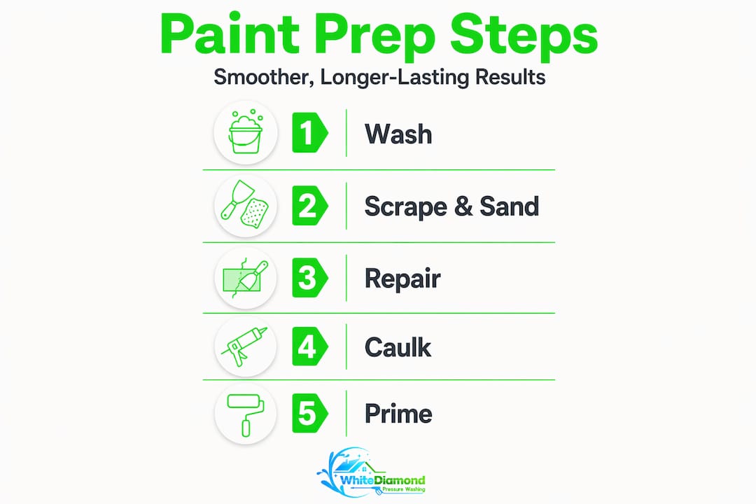 Infographic showing paint prep process steps