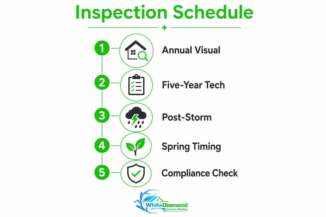 Infographic detailing inspection scheduling steps