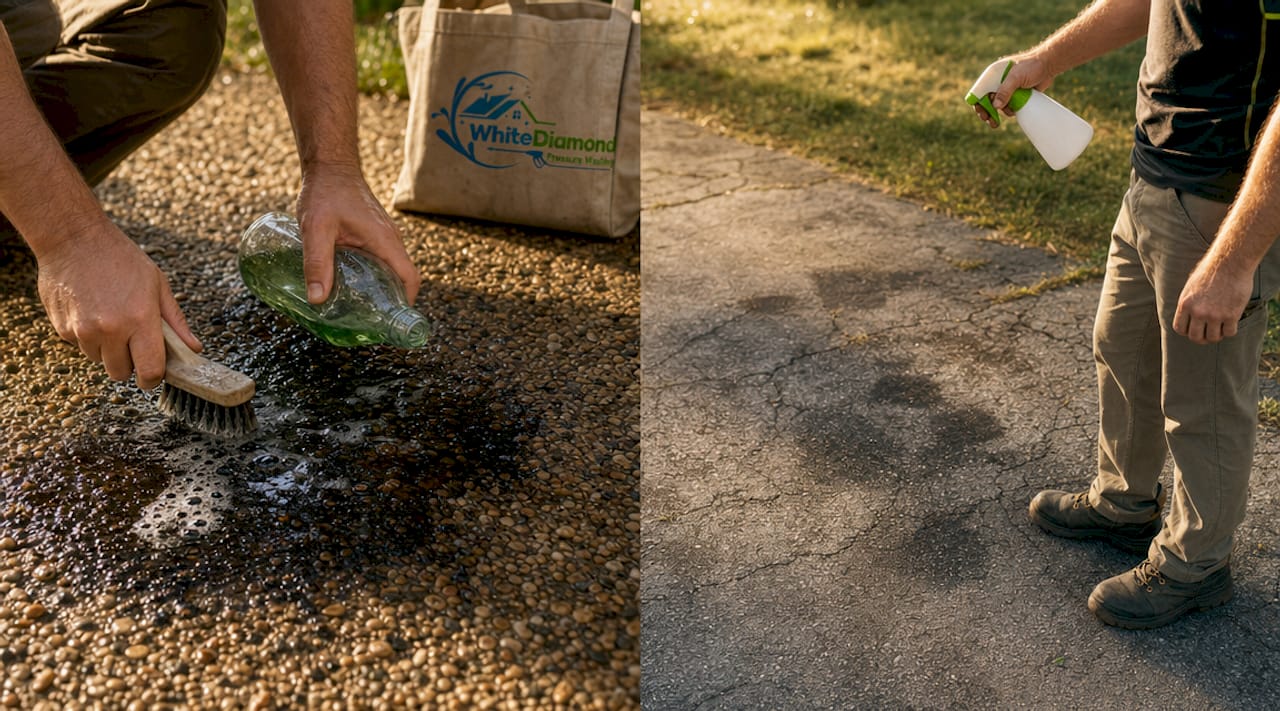 Comparing fresh and old oil stains removal