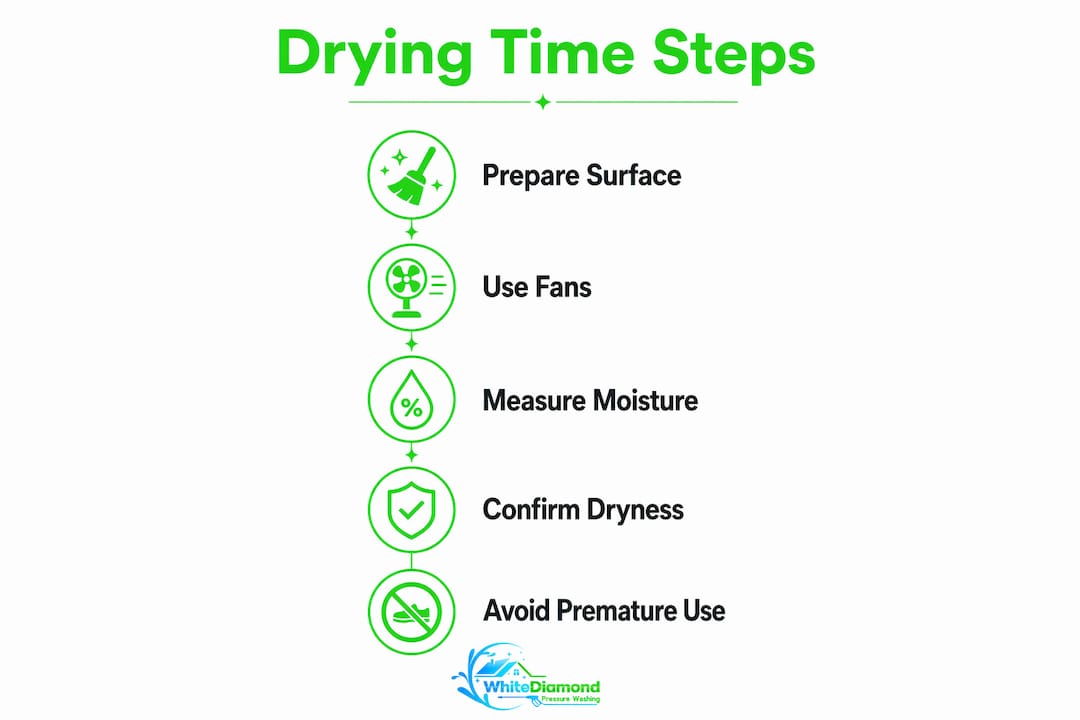 Infographic illustrating the drying process steps