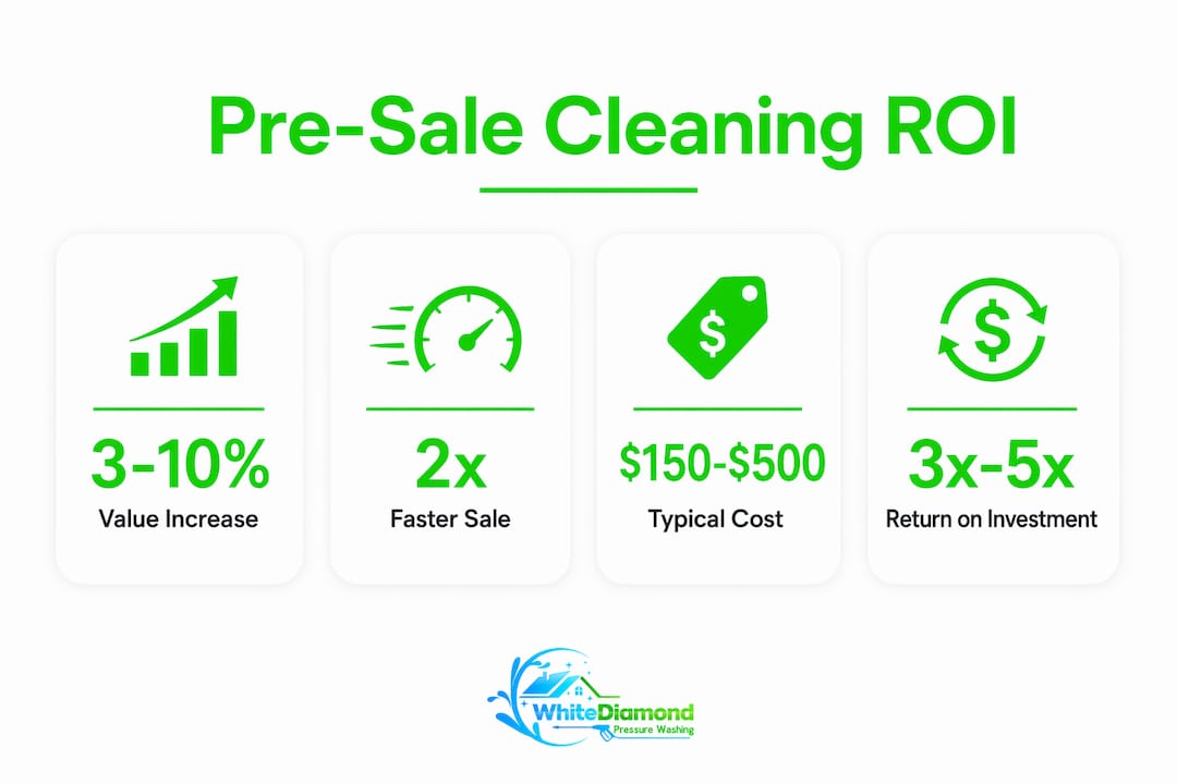 Infographic showing pre-sale cleaning financial impact and ROI