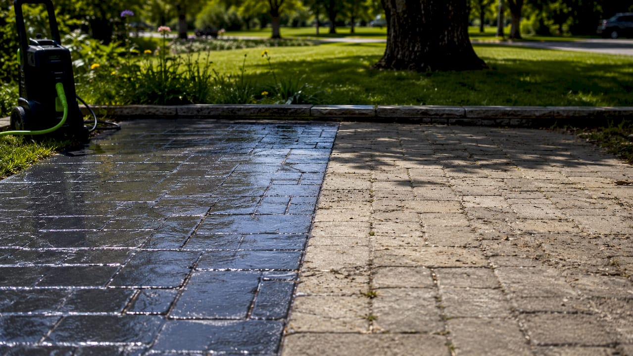 Comparison of sealed and unsealed concrete pavers