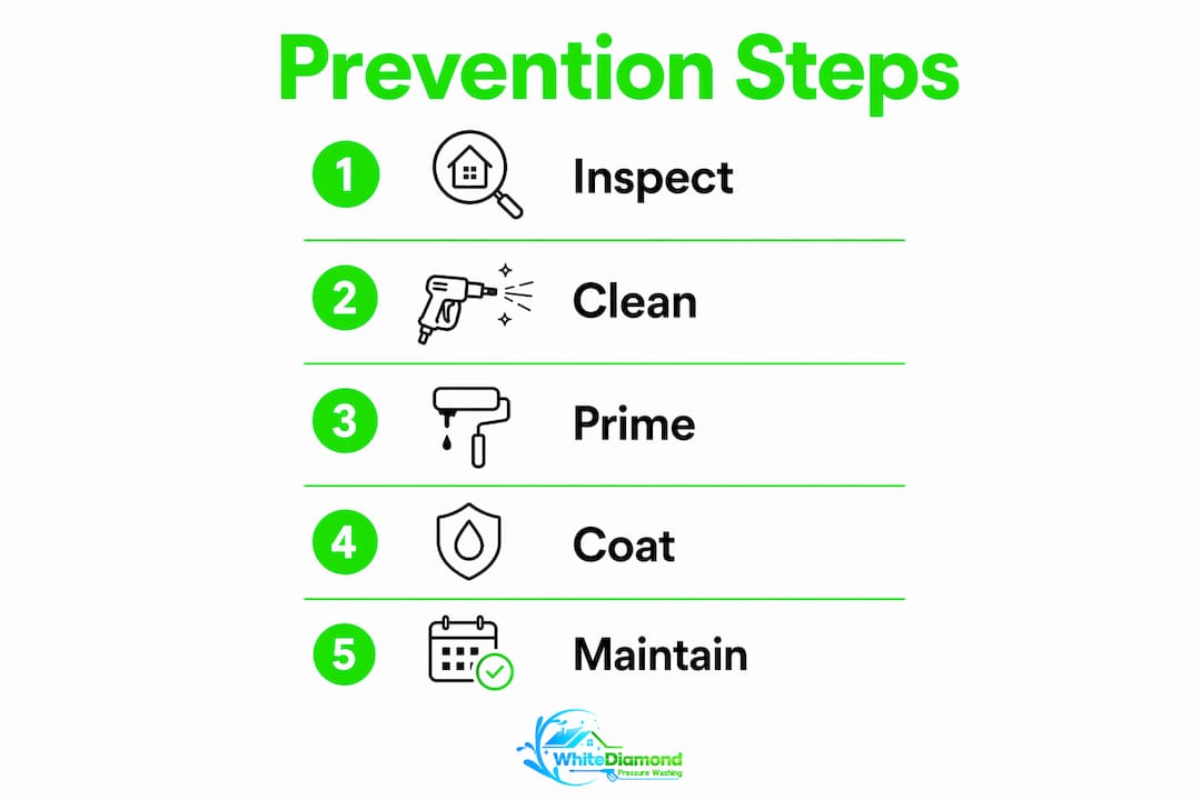 Infographic showing rust prevention process steps