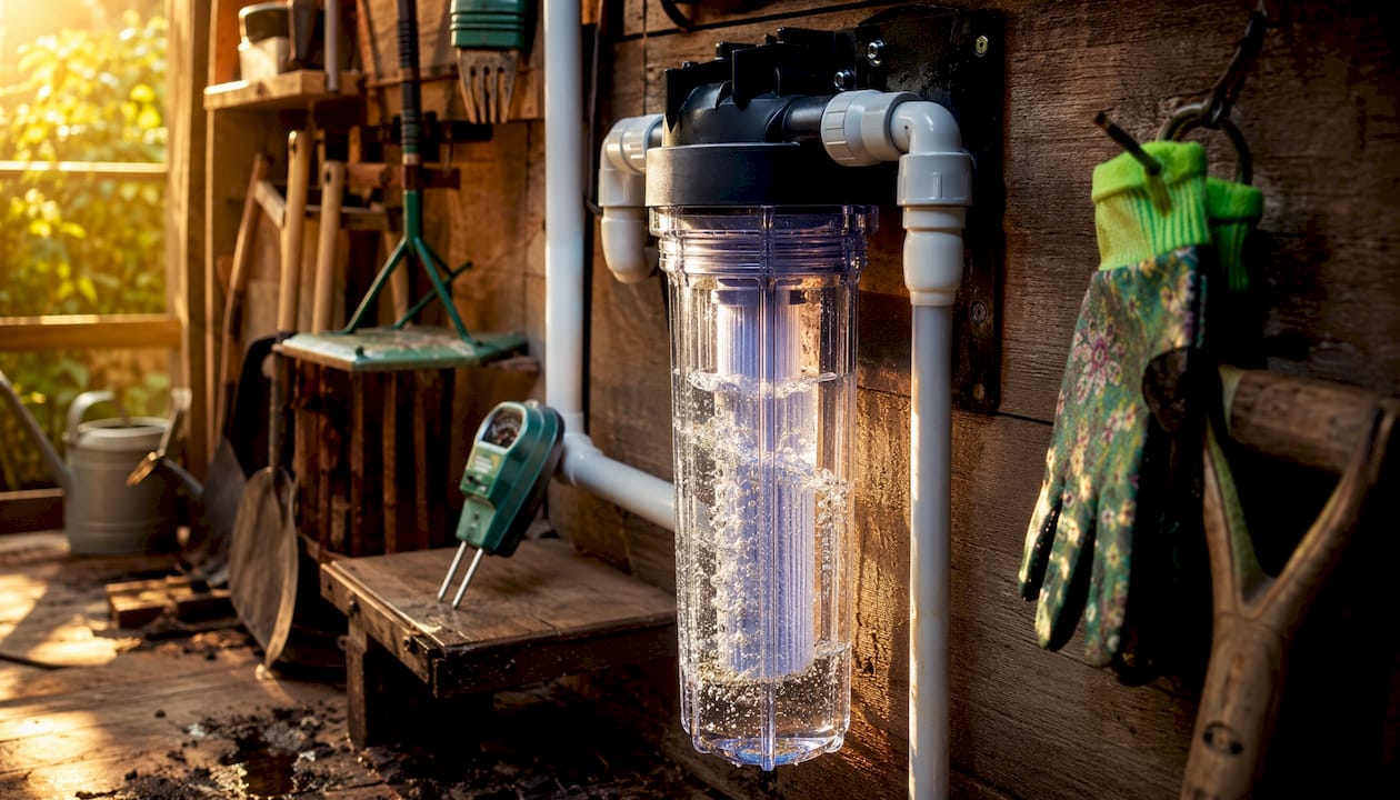 Water passing through deionization filter unit