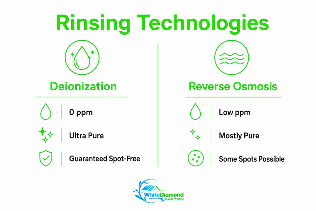 Infographic comparing deionization and reverse osmosis methods