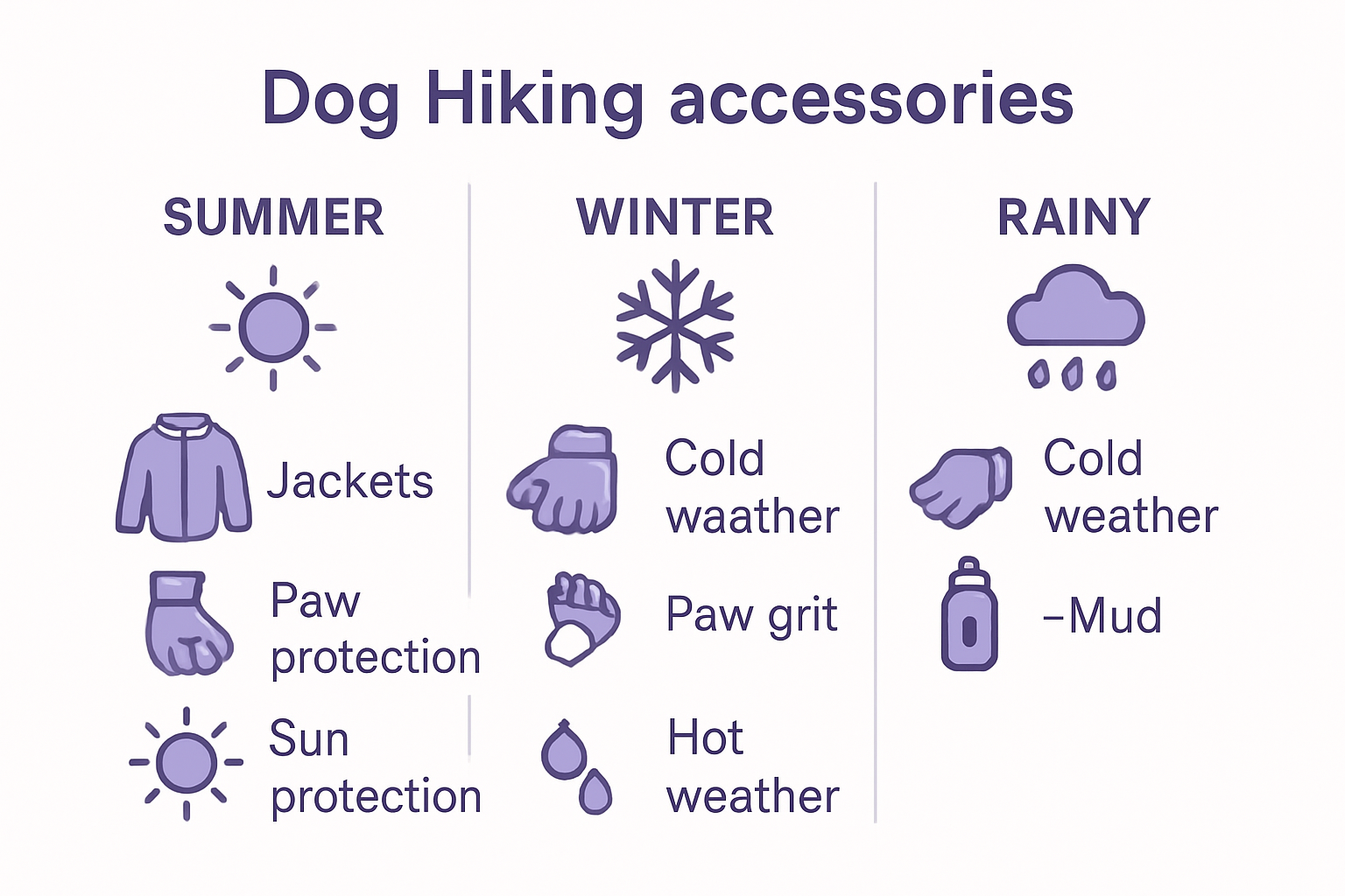 Infographic: UK seasonal dog hiking gear checklist