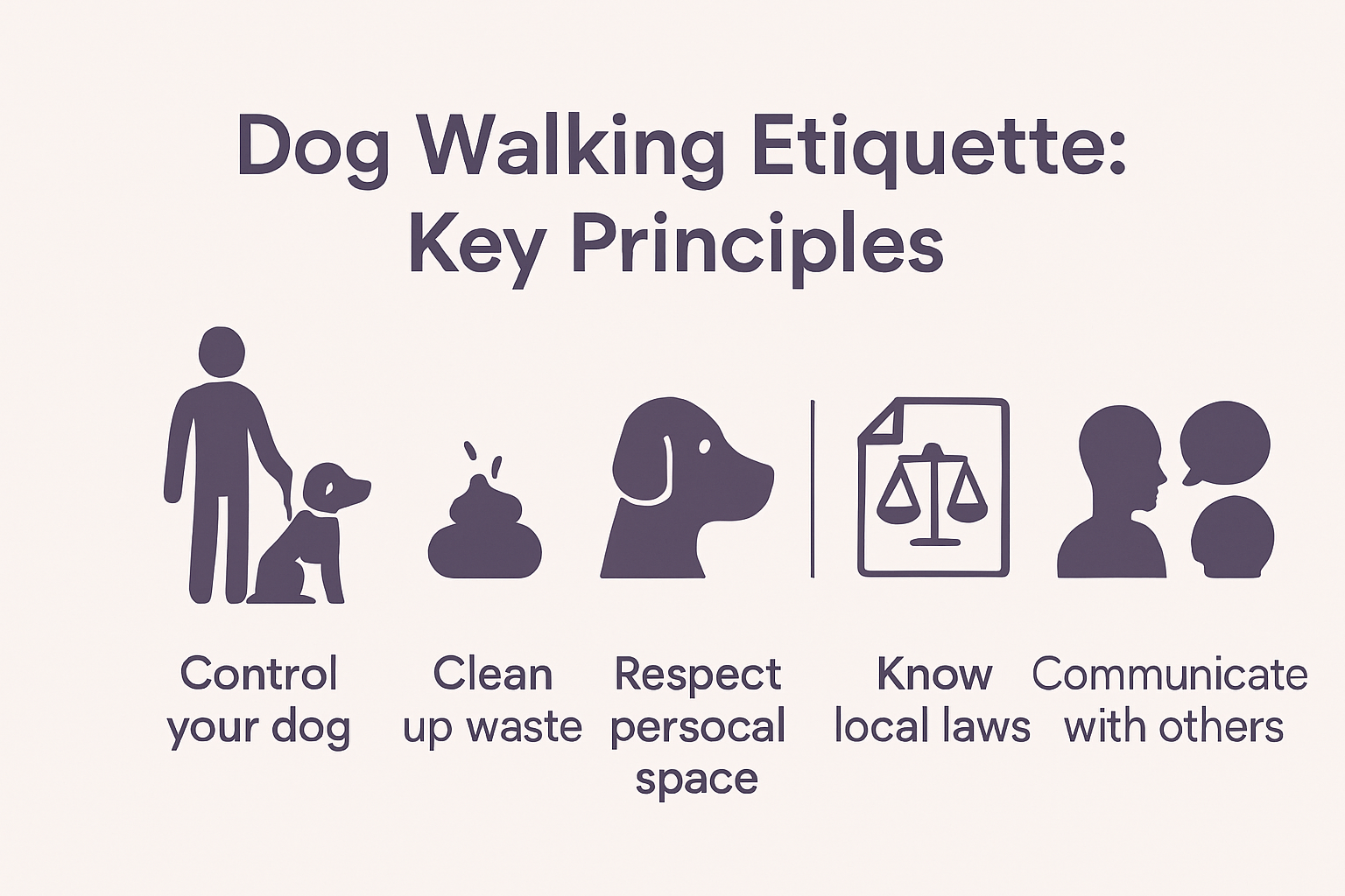Dog walking etiquette key principles infographic