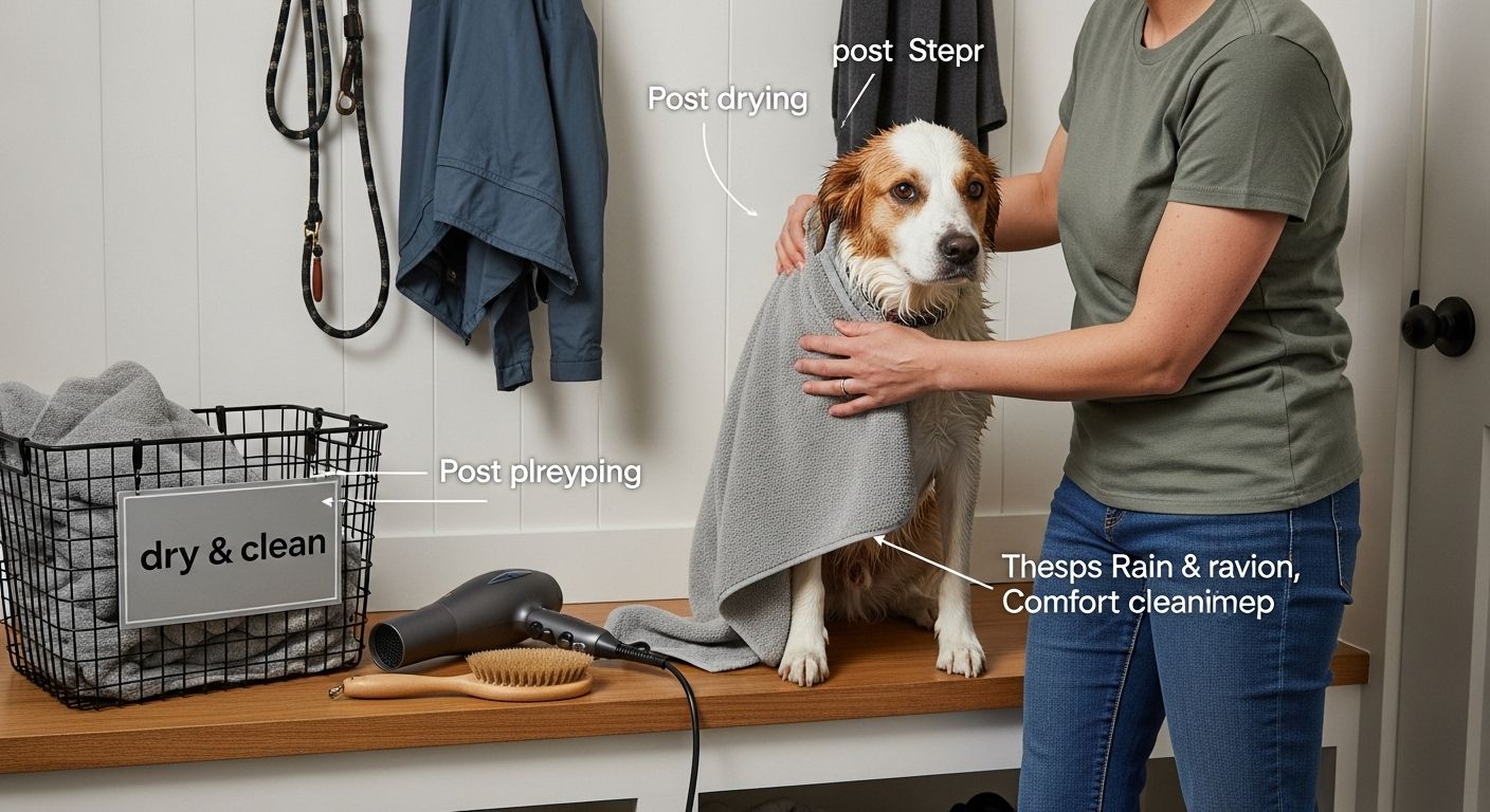 dog rain drying cleaning