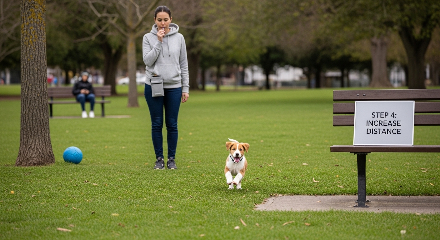 puppy recall outdoor park