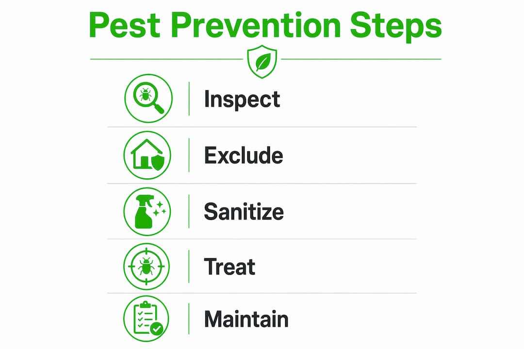 Infographic showing restaurant pest prevention steps