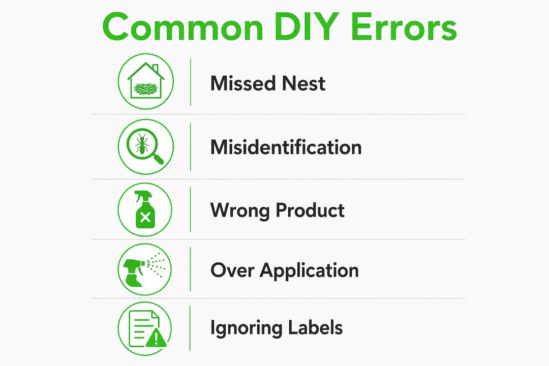 Infographic listing common DIY pest control errors