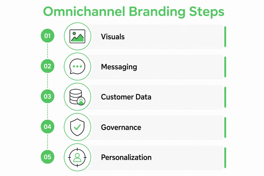 Infographic showing key steps of omnichannel branding