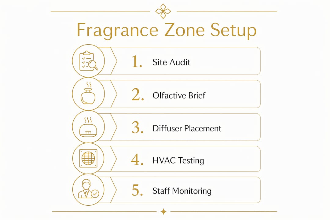 Infographic of fragrance zone setup workflow