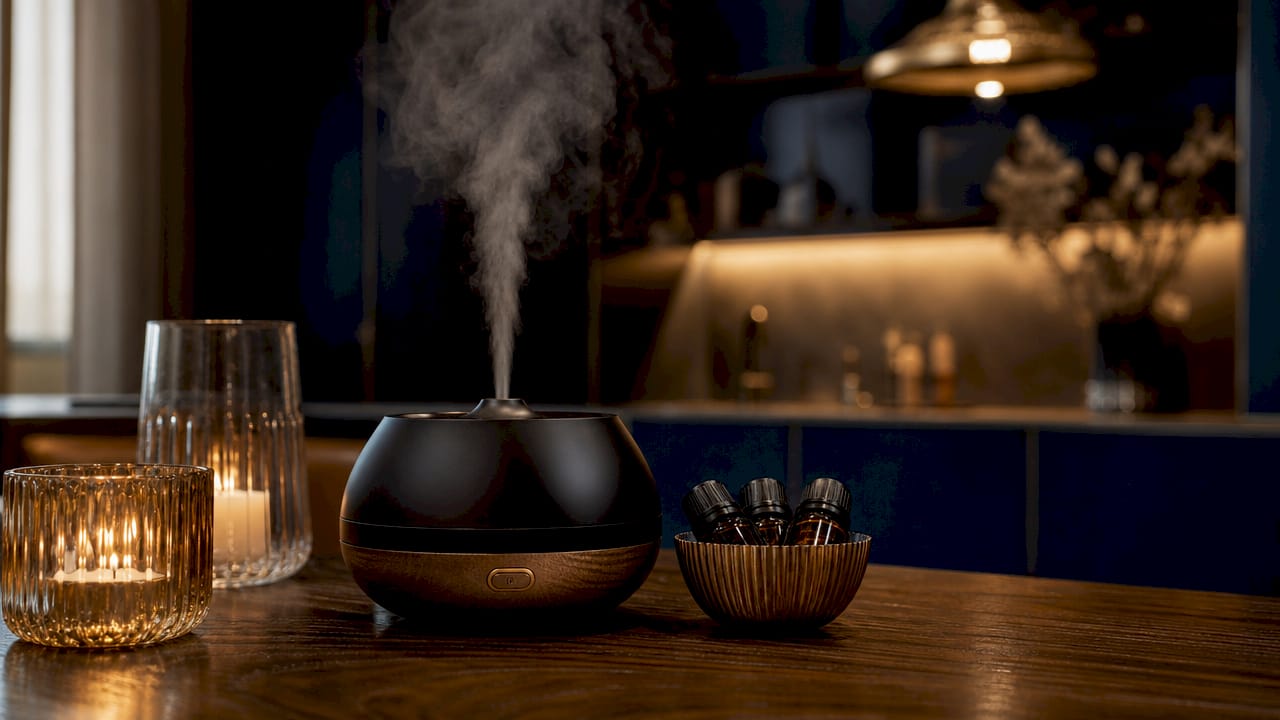 Close-up nebulizing diffuser mist release