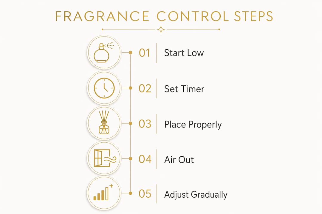 Infographic illustrating steps of fragrance control