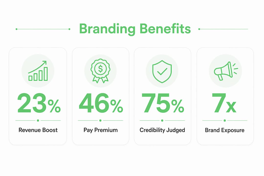 Infographic showing key branding benefits statistics