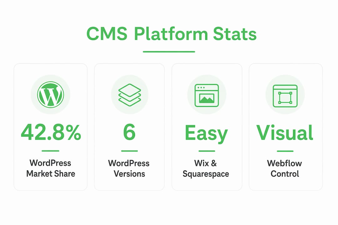 Infographic highlighting key CMS platform statistics
