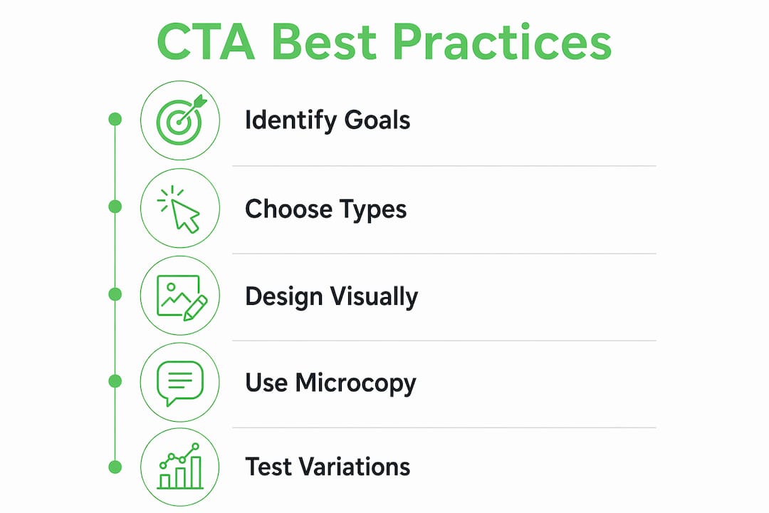 Infographic illustrating CTA best practices flow