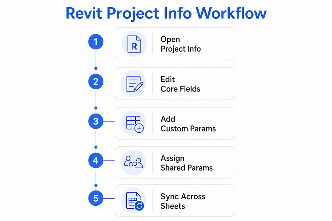 Infographic illustrating Revit project information workflow