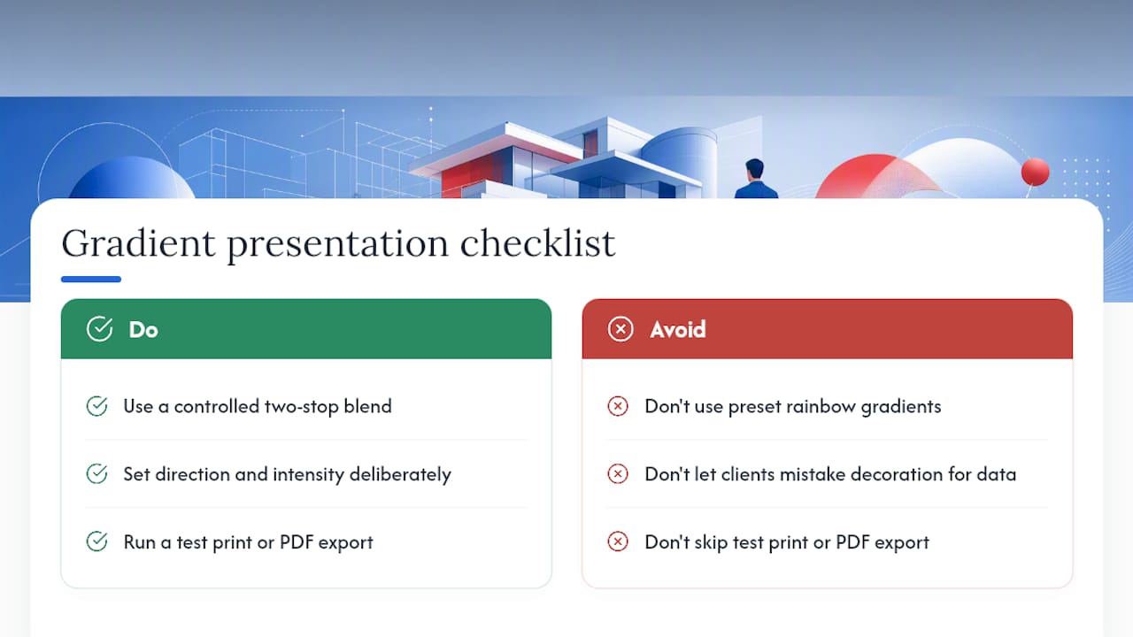 Why precise gradient control matters for design presentation — overview diagram