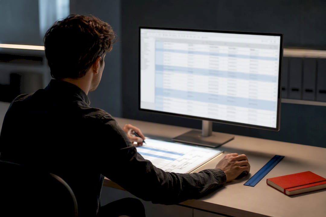 Designer reviewing a Revit schedule workflow
