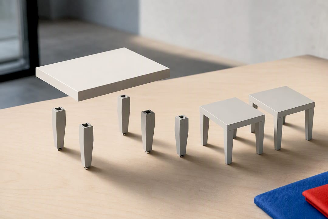Nested table components showing family reuse