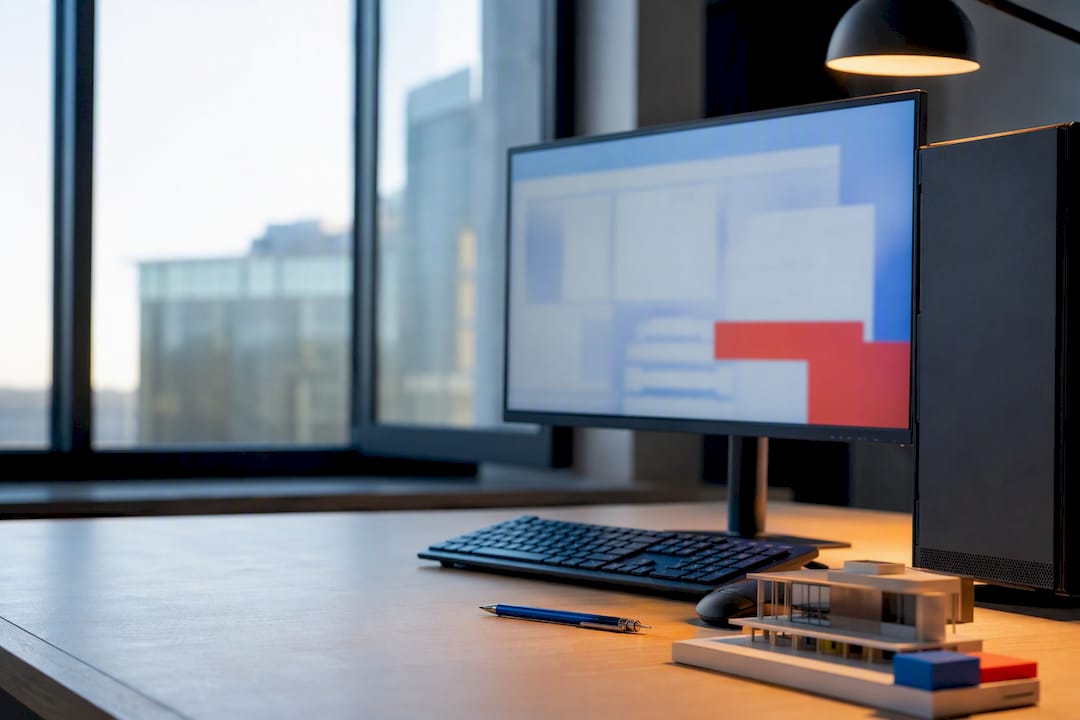 Architectural workstation prepared for Revit modelling