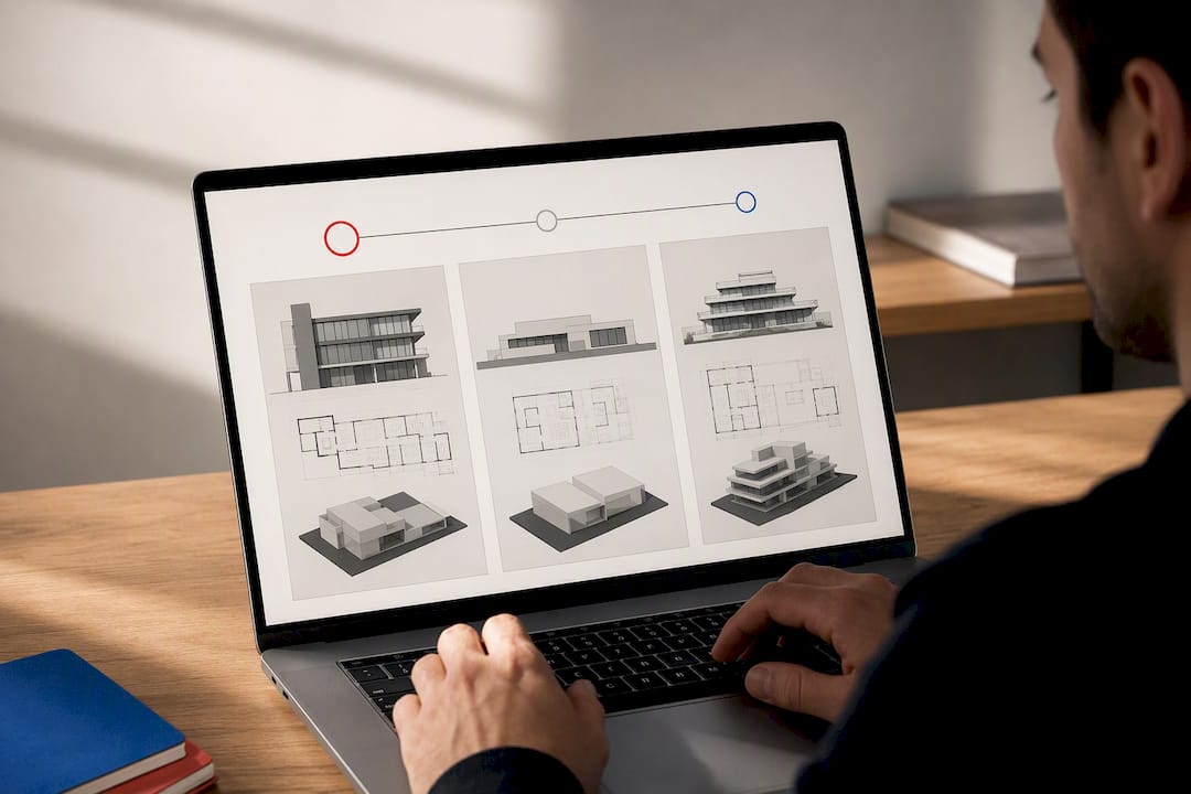 Portfolio sequence highlighting first and last projects