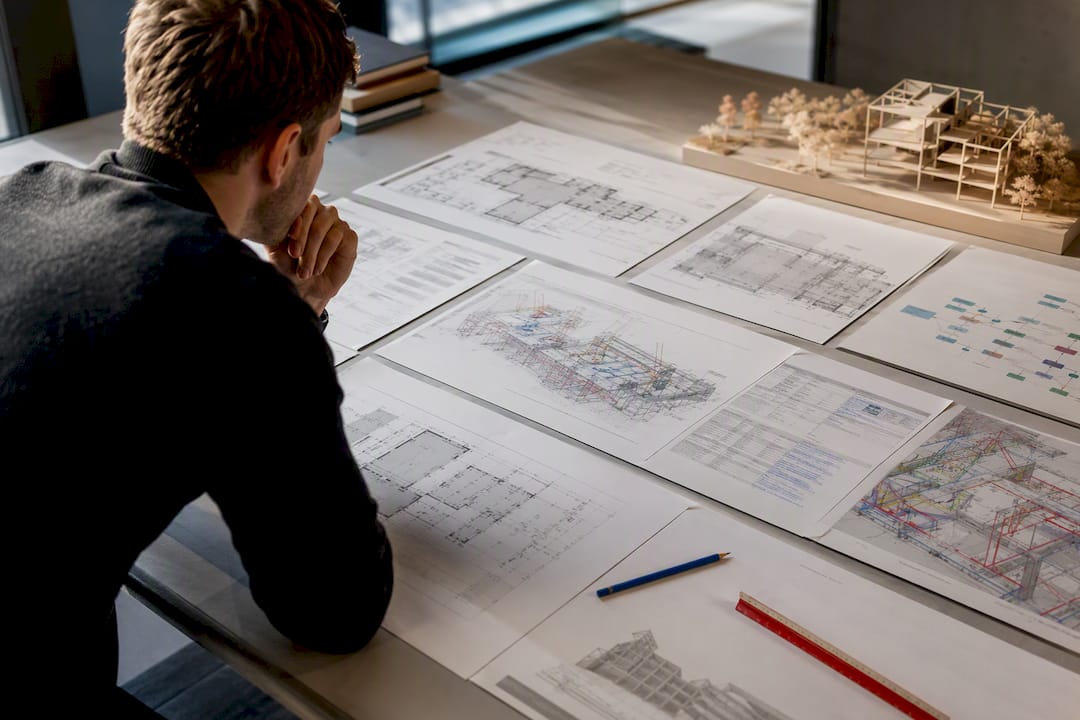 BIM portfolio boards arranged for architectural review