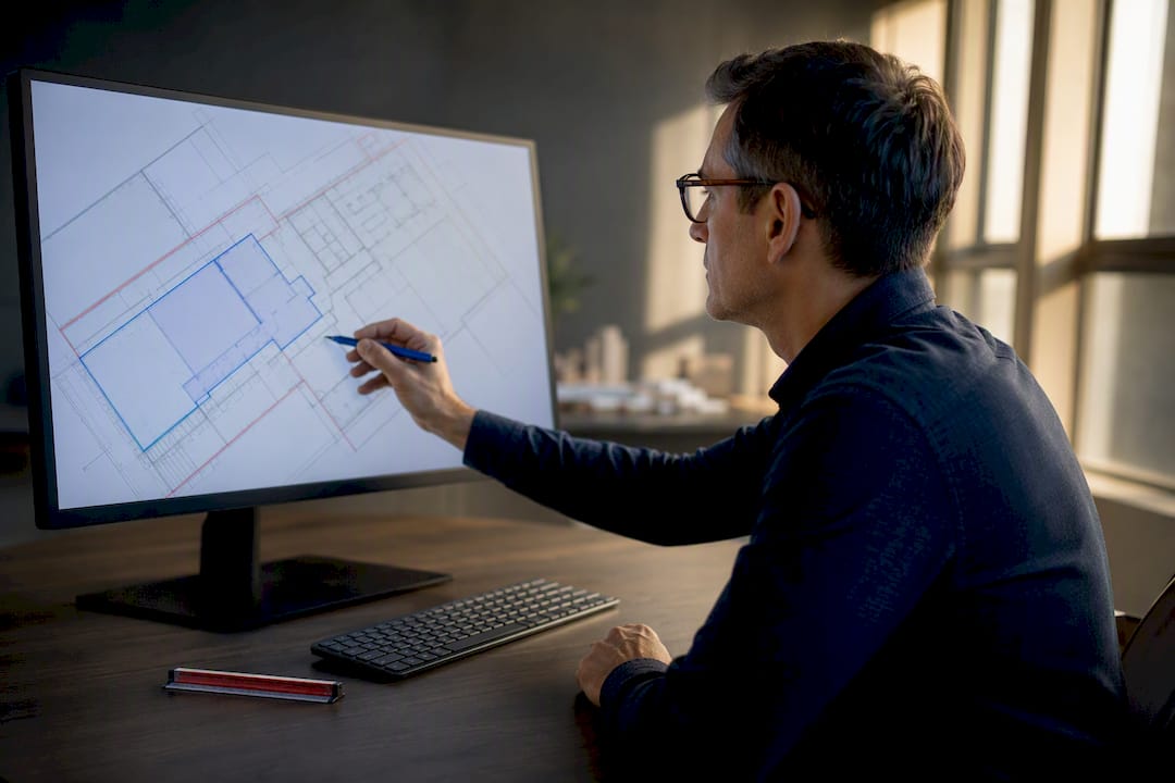 Architect reviewing Revit room boundaries