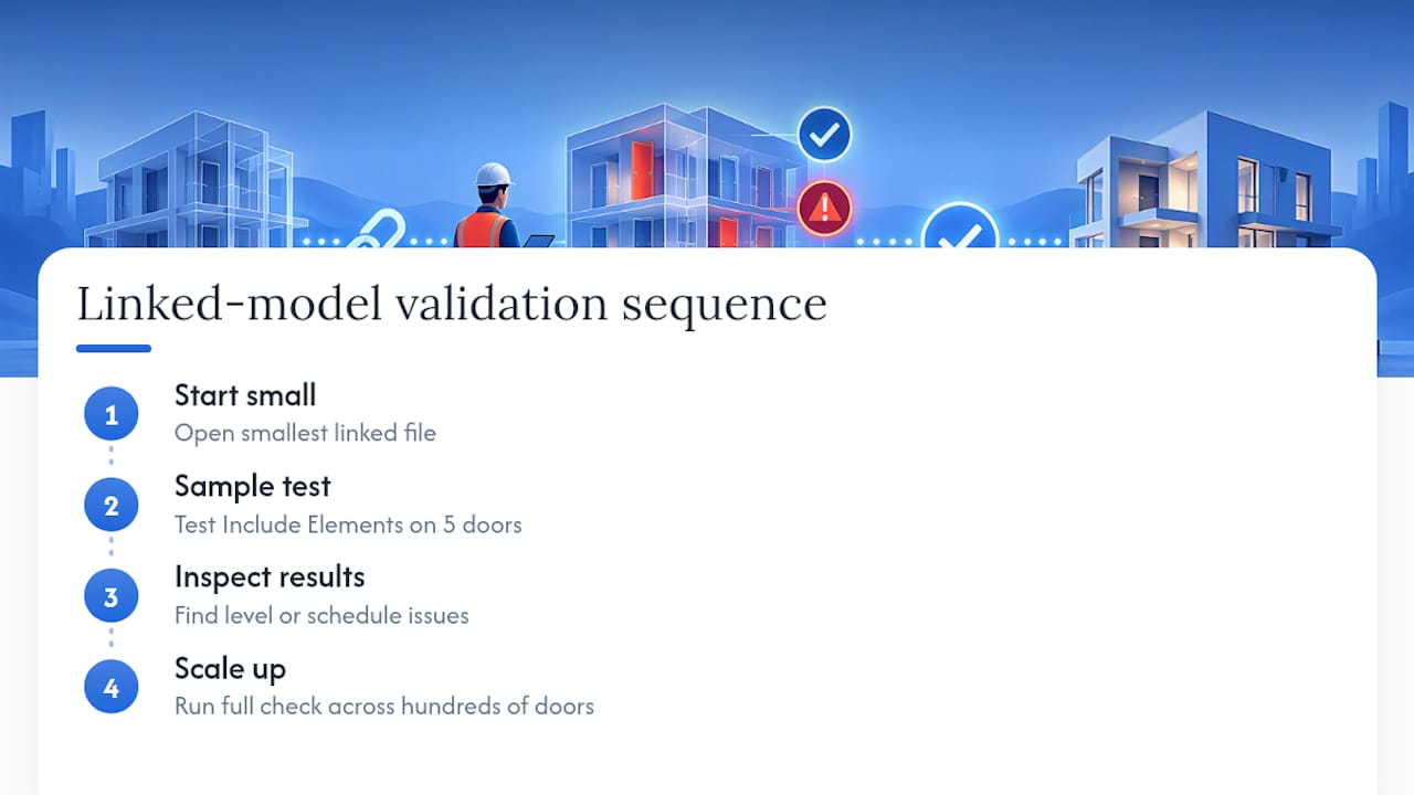 Linked model door schedule validation sequence