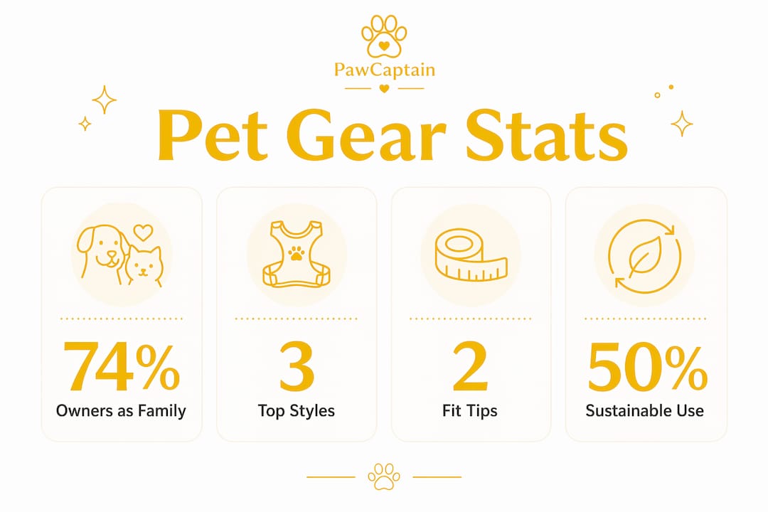 Infographic showing key pet gear statistics