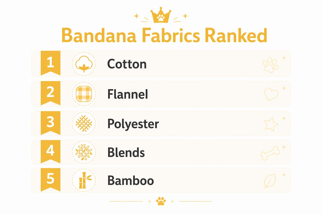 Infographic ranking common dog bandana fabrics