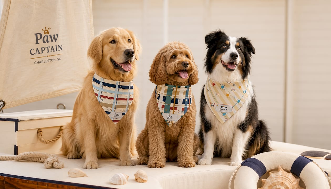 Sailcloth Check Stripe Dog Bandana