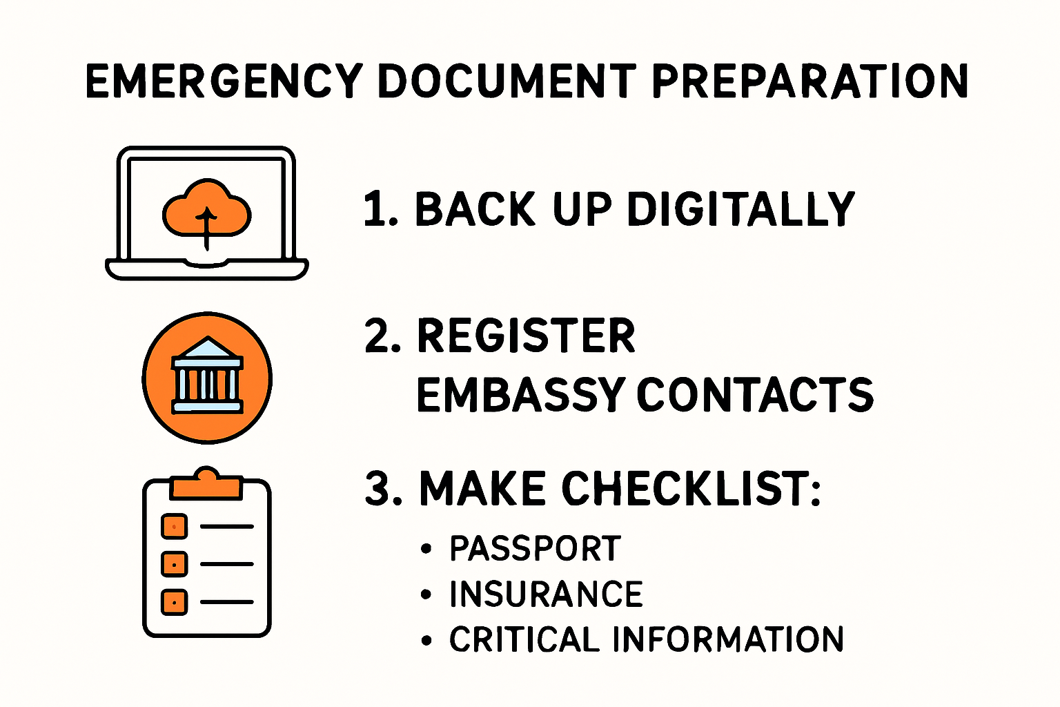Emergency travel document preparation infographic