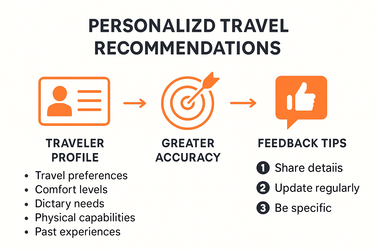 Infographic showing how traveler profiles enhance recommendations