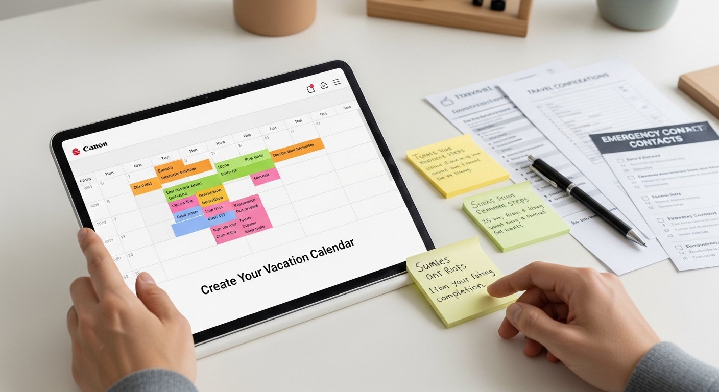 vacation calendar template planning