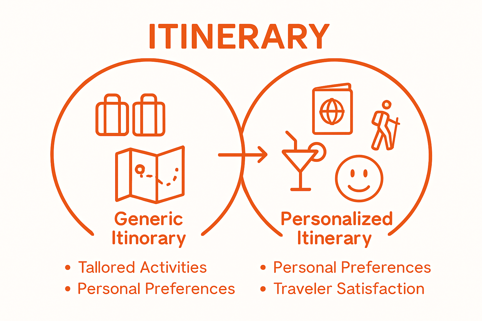 Comparison of generic vs personalized travel itineraries