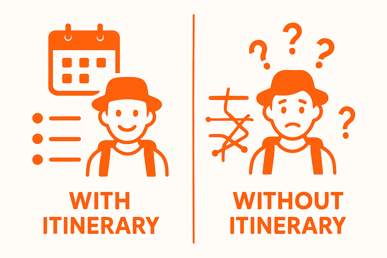 Comparison of travelers with and without a trip itinerary