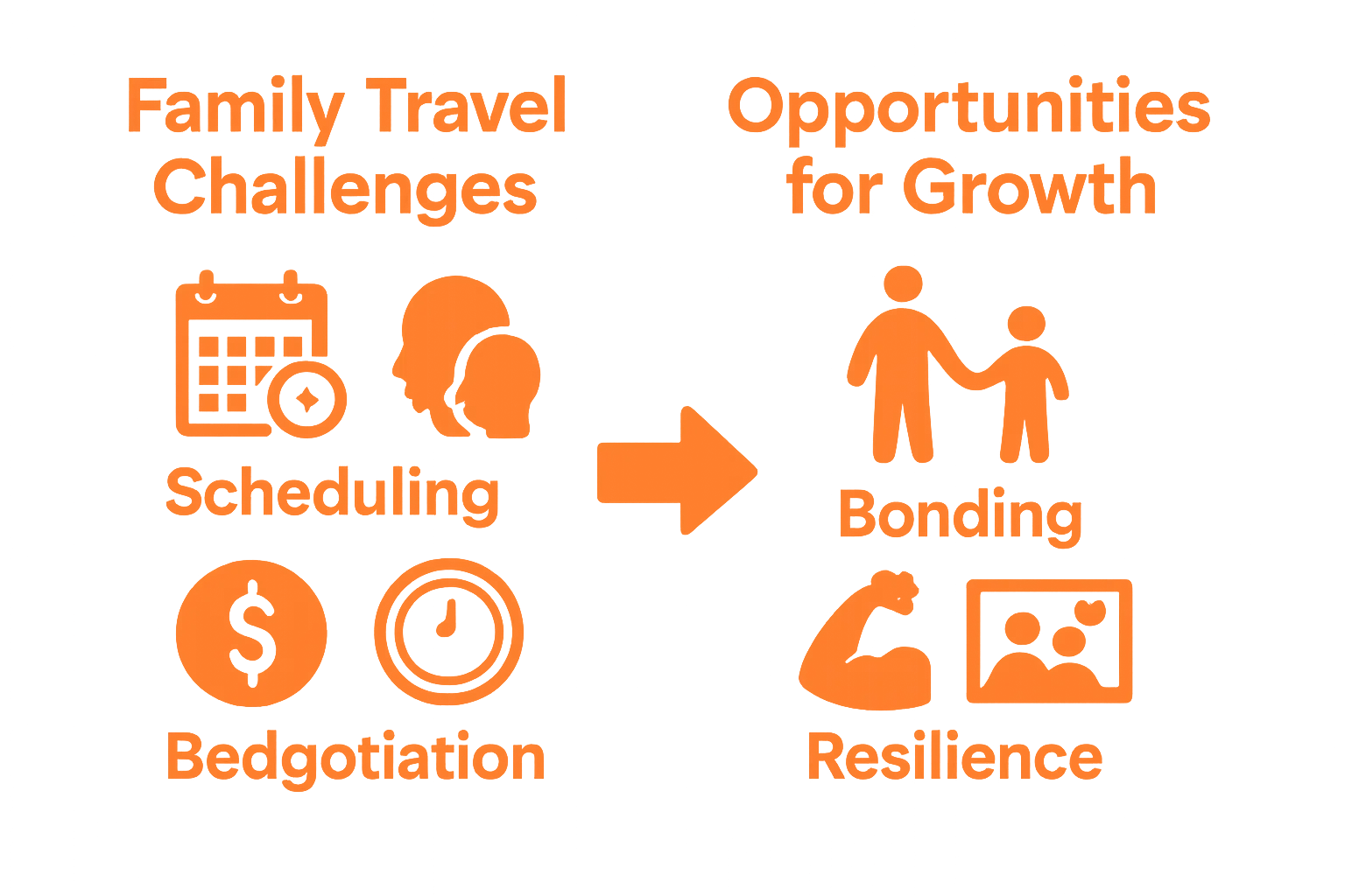 Simple comparison of family travel stressors vs. benefits