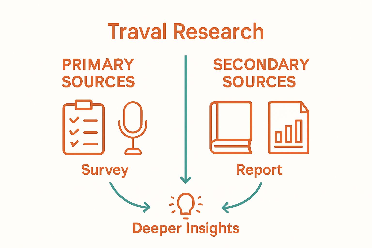 Infographic comparing primary and secondary travel research sources
