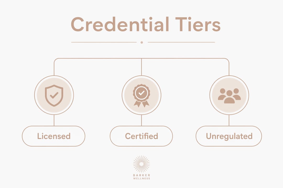 Hierarchy infographic of holistic practice credential tiers