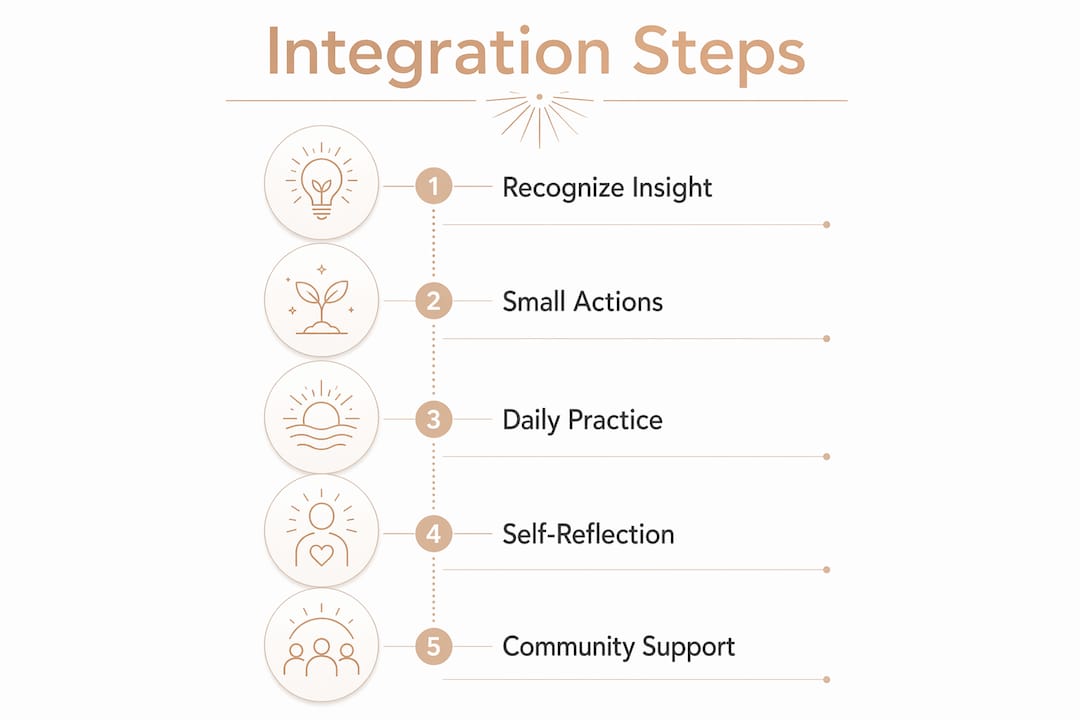 Infographic outlining spiritual integration steps