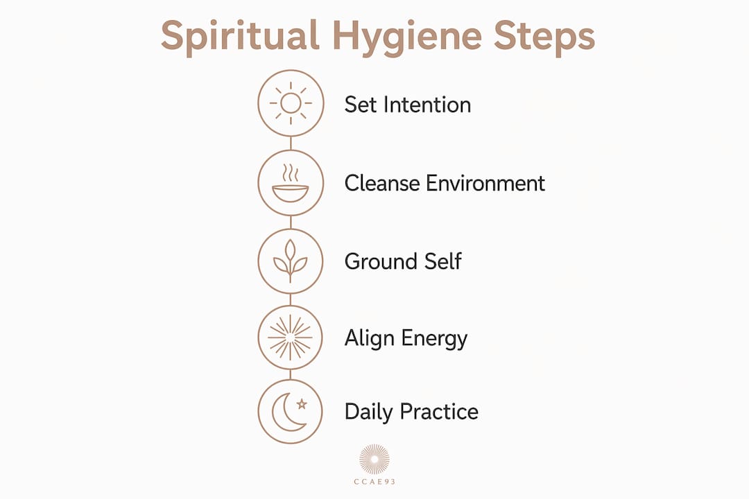 Infographic outlining spiritual hygiene daily steps
