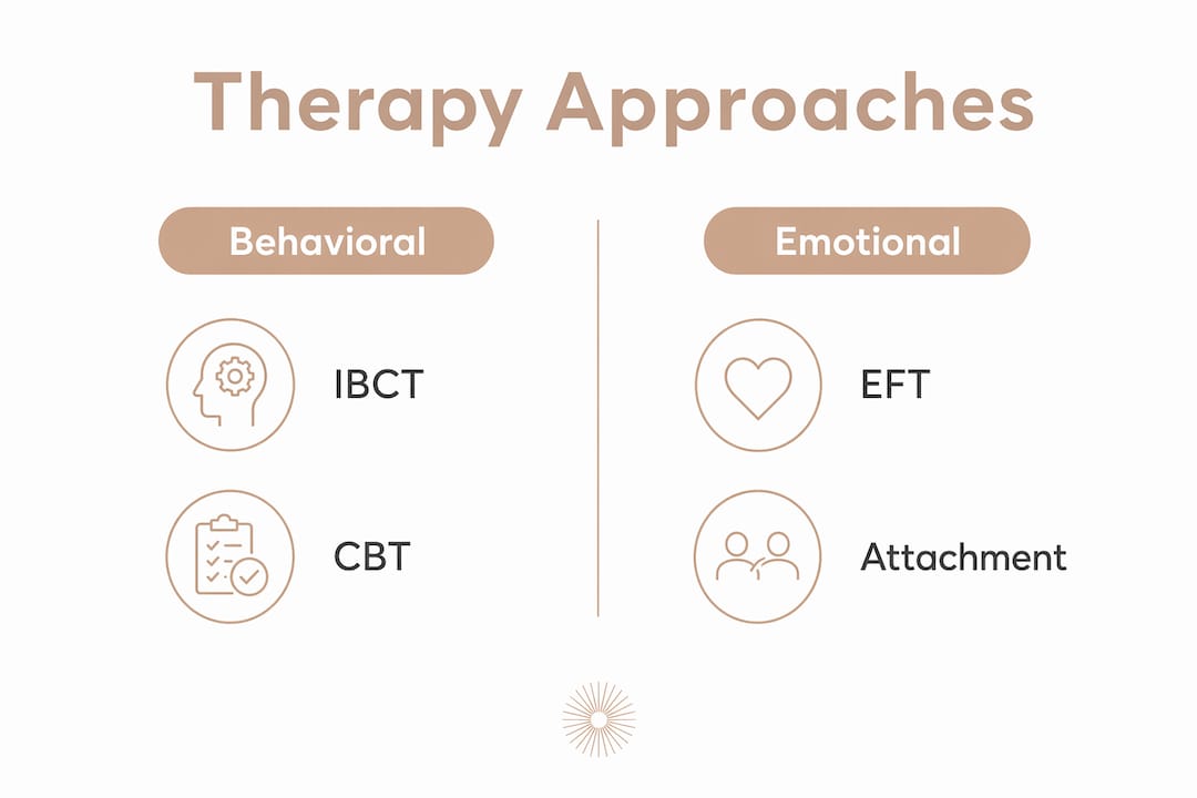 Infographic comparing therapy approaches