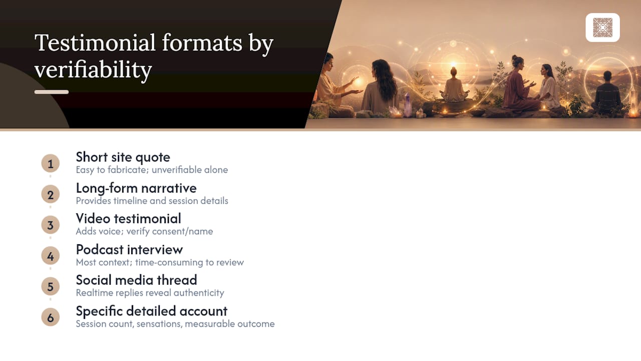 How Do You Read Different Testimonial Formats? — overview diagram