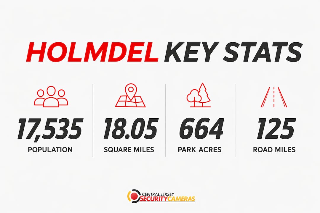 Infographic presenting key statistics about Holmdel township